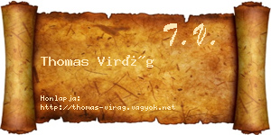 Thomas Virág névjegykártya